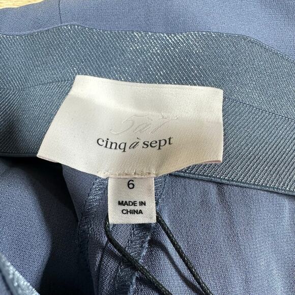 Cinq a Sept NWT Kayden Embellished Beaded Ankle Dress Pants Blue Size 6 - Picture 4 of 10